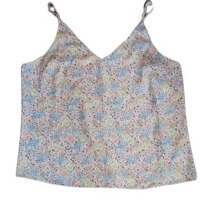 Primark Pastel Floral Spaghetti Strap Top Size 16
